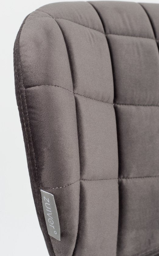 Chaises de salle à manger Zuiver OMG Velvet grises - Lot de 2