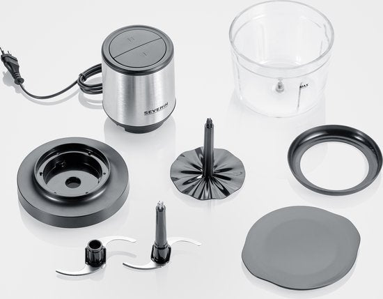 Hachoir Severin KM 3867 - hachoir électrique - 400 W - Noir (mat), acier inoxydable (brossé), verre