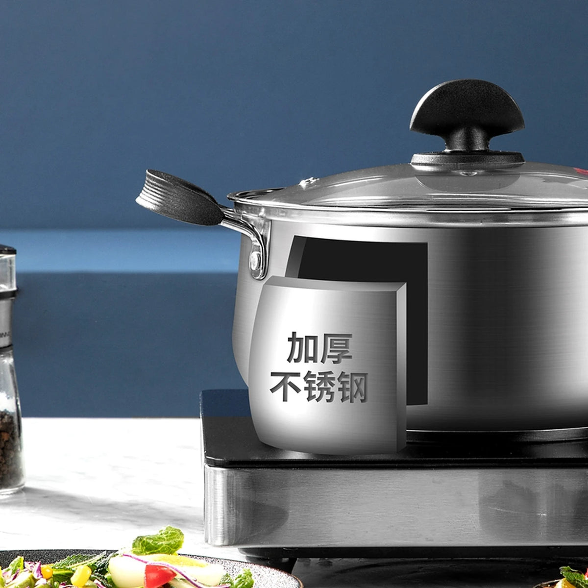 Casserole et faitout Cooker King – 20 cm – Sans revêtement antiadhésif – Compatible avec l'induction et le gaz