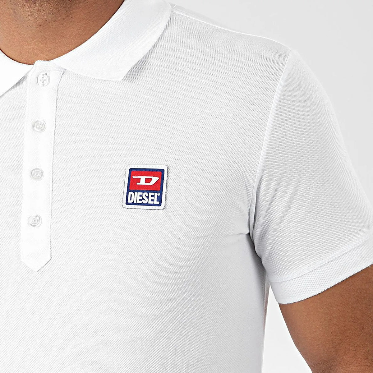 Polo Diesel T-Smith 250205 - 100 % coton - Coupe ajustée - Blanc - Taille S