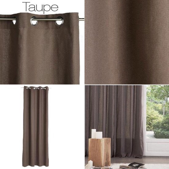 Rideaux occultants - 135 x 240 cm - 2 pièces - taupe