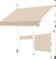 Store à pince Yaheetech 250 × 180 cm – réglable en hauteur, avec manivelle, beige