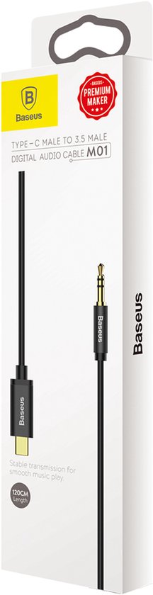 Baseus - Câble audio - Stéréo - Mini-jack 3,5 mm - USB-C - 120 cm