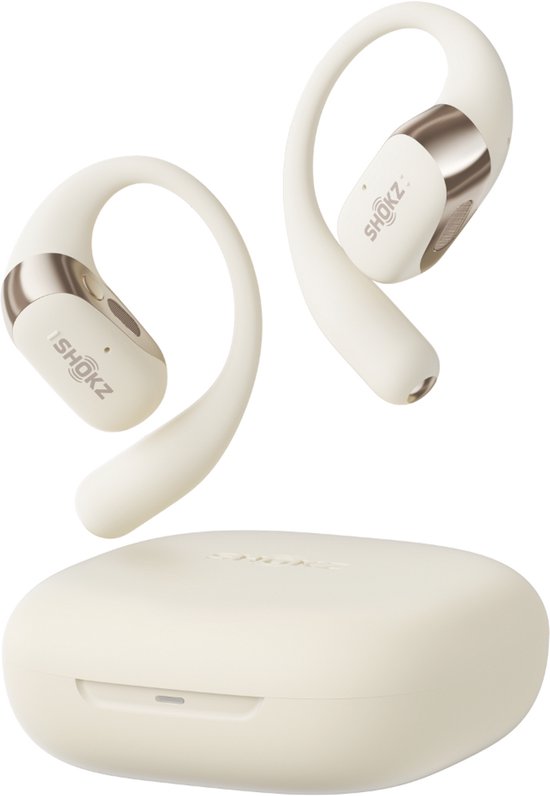 Casque de sport Shokz OpenFit 2 à écouteurs ouverts – Écouteurs sans fil – Beige