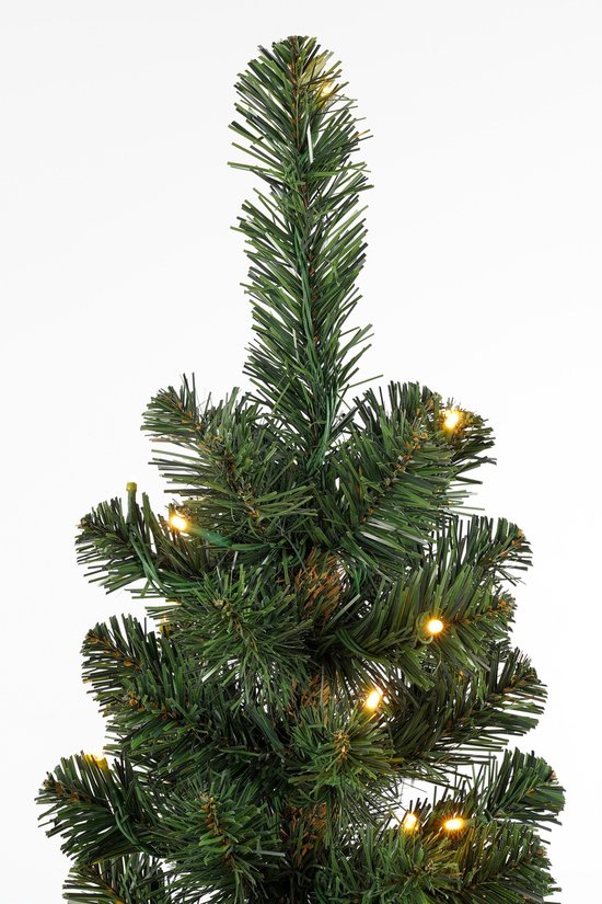 Black Box Trees Charlton : petit sapin de Noël avec minuterie et fonction de variation d'intensité lumineuse - Décoration de Noël d'intérieur pour les fêtes de fin d'année - Sapin artificiel à charnières - H 215 x Ø 56 cm - Vert