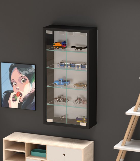 Vitrine murale suspendue debout - 40 x 60 x 12 cm