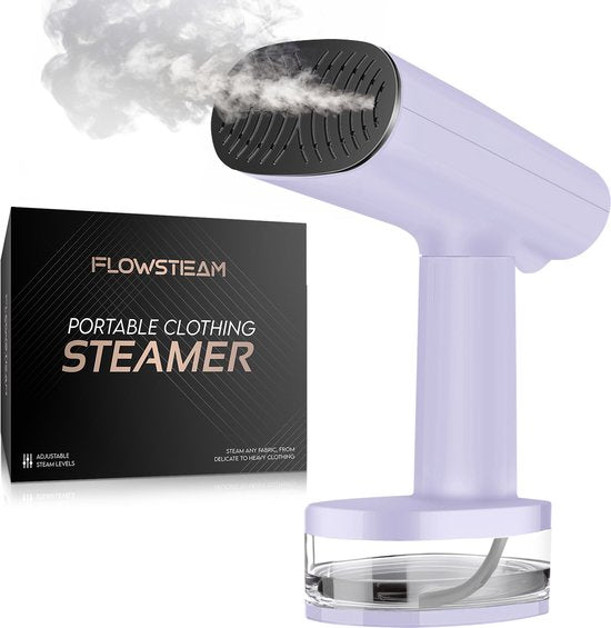 FLOWSTEAM® Luxury Clothes steamer - Défroisseur à main - Vêtements à la vapeur - Lavender Edition