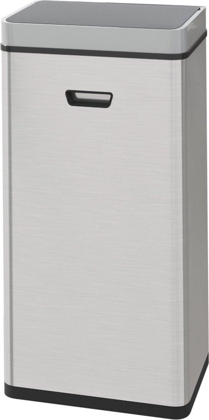 5Five Poubelle à pédale automatique - avec capteur de mouvement - argent - métal - 40 litres - 33 x 24 x 66 cm