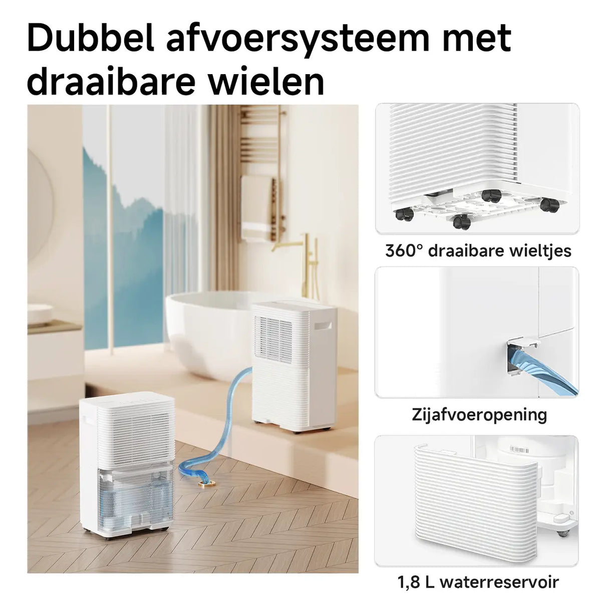 Déshumidificateur intelligent VINO - 12 L/jour - Wi-Fi - réservoir de 1,8 L - blanc