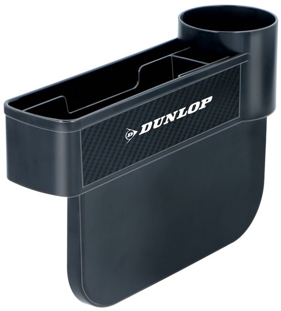 Organiseur pour siège de voiture Dunlop - avec porte-gobelet - Tapis antidérapant - Noir