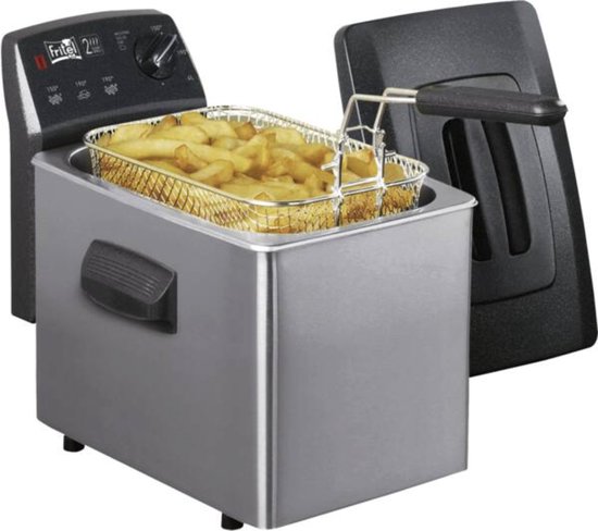 Fritel Turbo SF4350B 4 l, modèle autonome, 2 800 W, friteuse noire, acier inoxydable