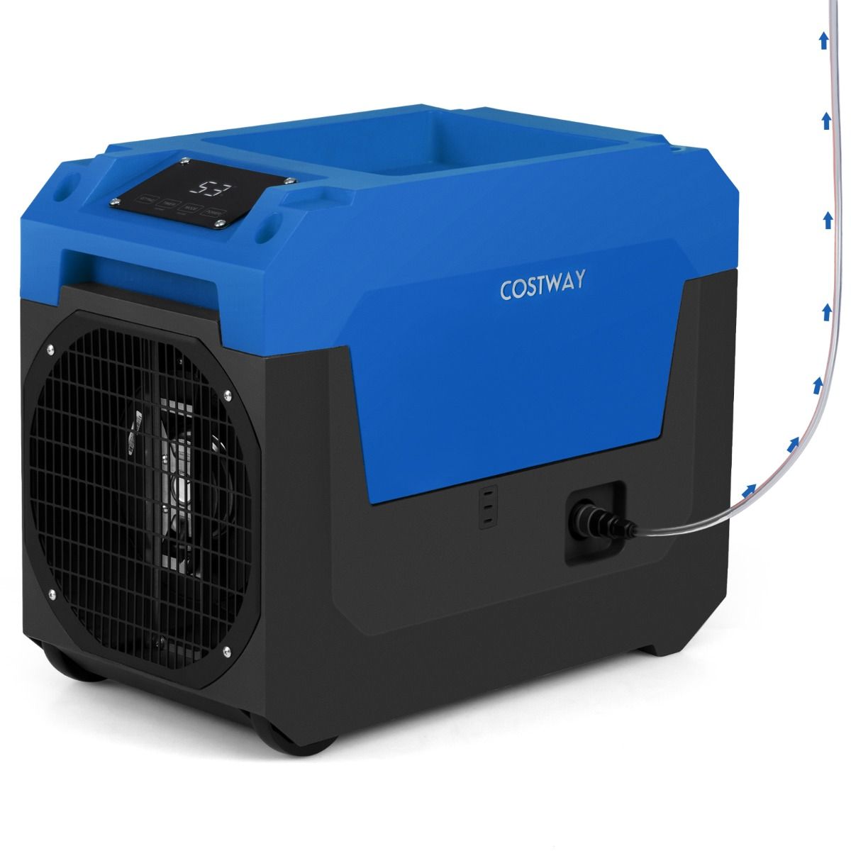 Déshumidificateur industriel Coast - 66 litres par jour - avec pompe et tuyau d'évacuation - bleu/orange