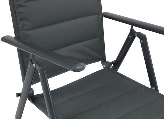 909 OUTDOOR Ensemble de 2 chaises de jardin rembourrées - Pliables - Réglables - Aluminium et polyester - 67 x 56 x 106 cm