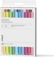 Marqueurs double face Cricut, lot de 20 – Pointe fine de 0,4 mm et marqueur de 1 mm – Multicolores – Pour Explore, Maker et Venture