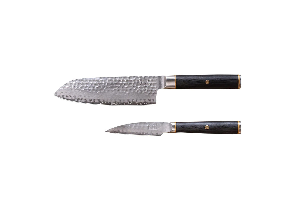 Ensemble de couteaux KOTAI Starter, 2 pièces – Acier San-Mai AUS-10 – Bois de pakka noir