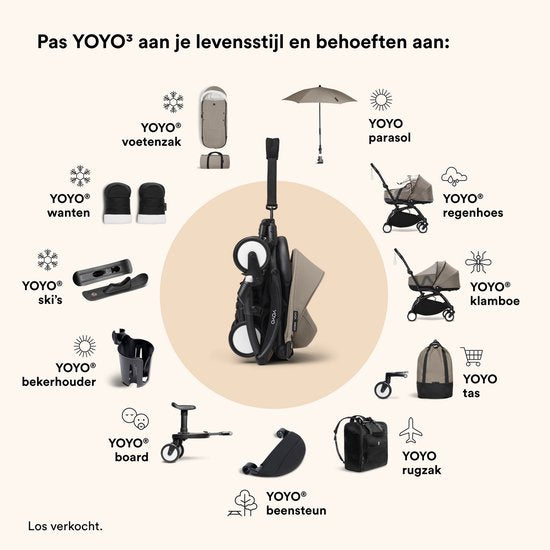 Stokke YOYO Newborn Shell, Taupe - Pour les bébés jusqu'à 6 mois ou 9 kg - Comprend une coque semi-rigide, un matelas double et une chancelière - Compatible avec le châssis YOYO (vendu séparément)