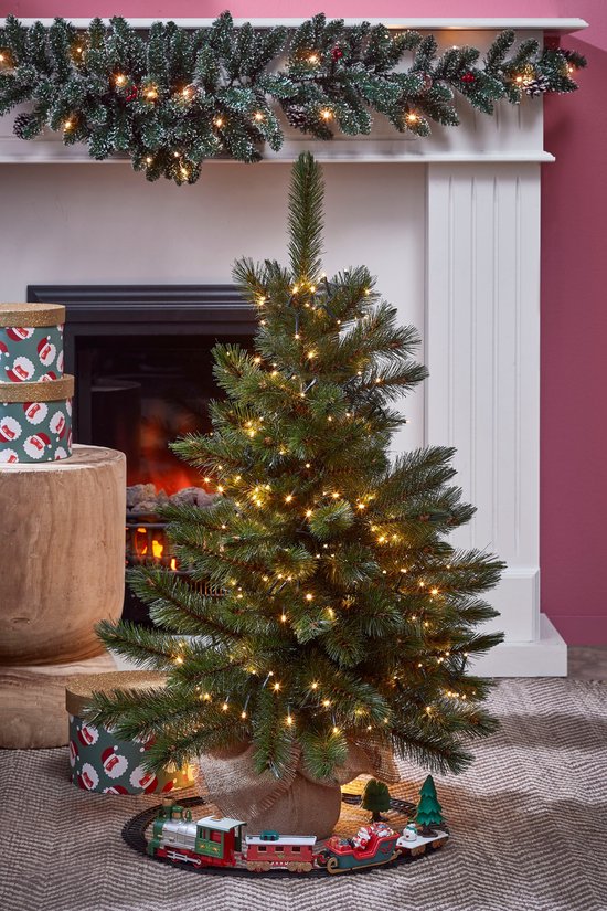 Triumph Tree Forest Artificial Christmas Tree Frosted en Jute - H90 x Ø62 cm - Vert
