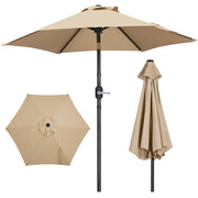 Parasol Yaheetech avec manivelle - Inclinable - UPF 50+ - ø 226 x 240 cm - Marron clair