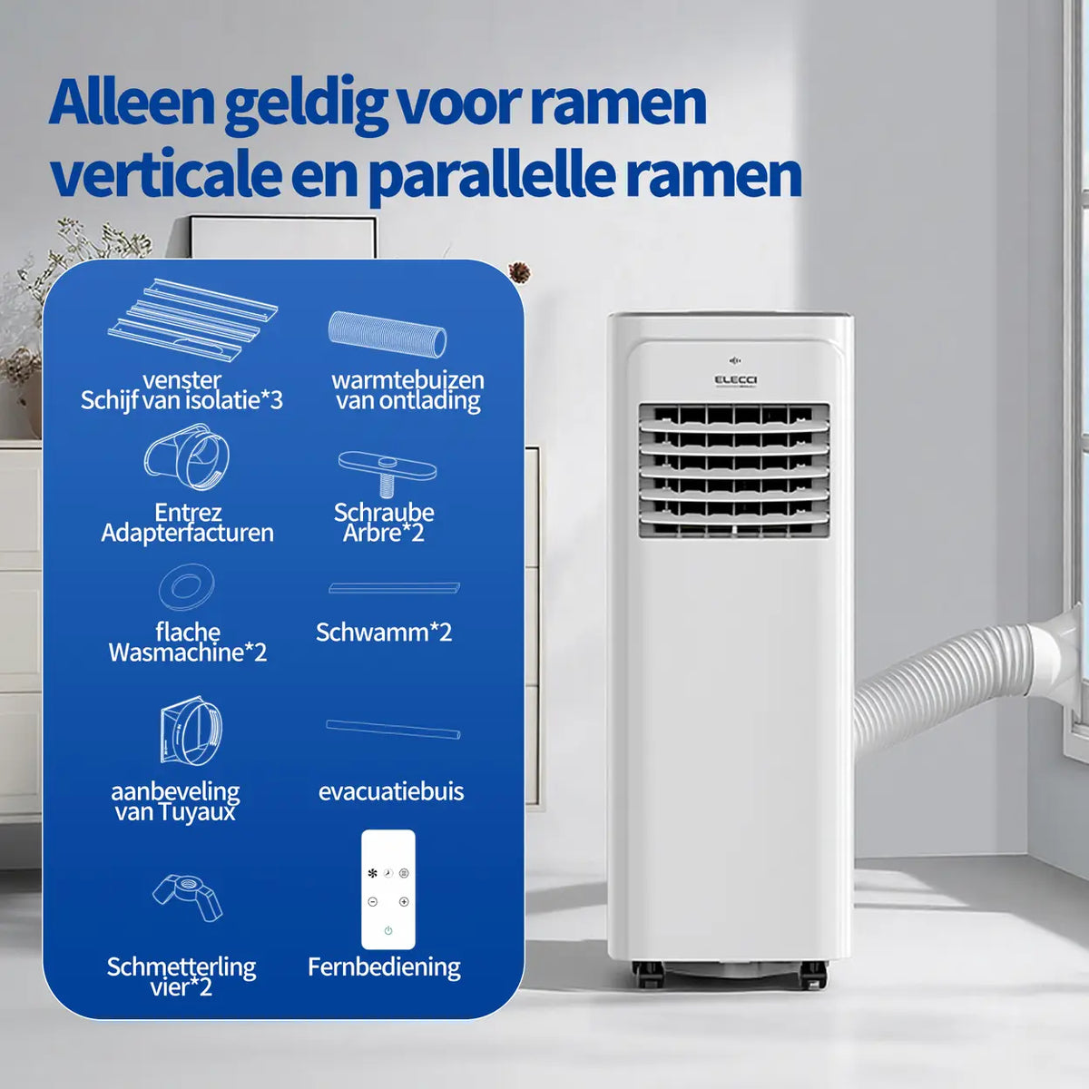 Climatiseur mobile ELECCI 9 000 BTU avec télécommande et minuterie