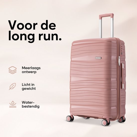 SC Travelin' Charm Hand Luggage Suitcase - 40L - Numerical Lock - 35x21x54 cm - Lightweight & Durable - Includes Free Pouch - Pink V2