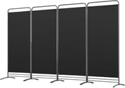 Angel Living Paravent de chambre - 4 pièces - 324x180 cm - Pliable - Acier et polyester - Autoportant - Séparation de pièces et intimité - Noir