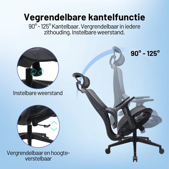 GAME HERO® Trader X1 Ergonomic Office Chair - Siège de bureau pour adultes - 130KG - Noir