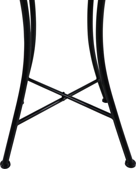 Table de bistrot AXI Amélie - Fiesta Flower – Table de jardin en métal – Ronde – 60 x 60 x 75 cm - Effet mosaïque – Incrustée de carreaux de céramique – Pour le jardin, la terrasse et le balcon