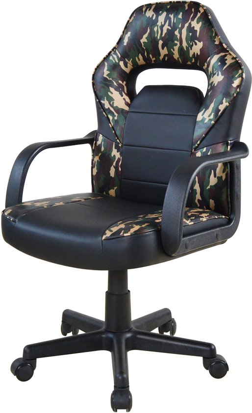 Chaise de jeu Thomas junior - chaise de bureau - réglable en hauteur - camouflage