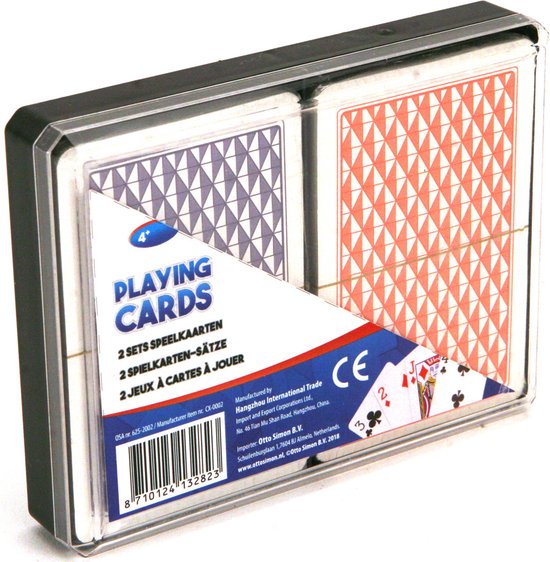 Lot de 2 jeux de cartes dans une boîte - Jeu de cartes