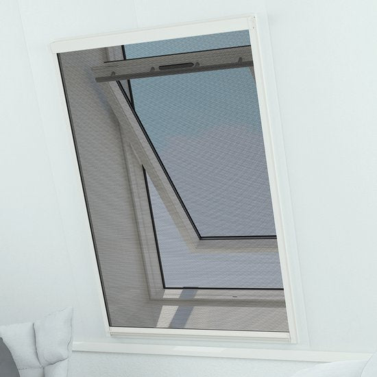 Moustiquaire enroulable Livn Plus 65 x 155 cm, blanche - Système d'enroulement automatique avec amortisseur - La toile s'enroule dans un caisson - Montage à l'intérieur ou à l'extérieur
