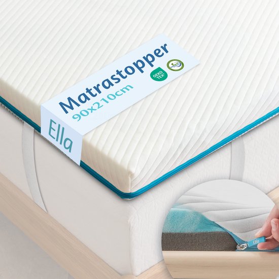 Ella Topper 90x210 cm - Matelas Topdekmatras - Surmatelas en mousse à mémoire de forme infusée de gel et mousse Aircell - fermeté moyenne
