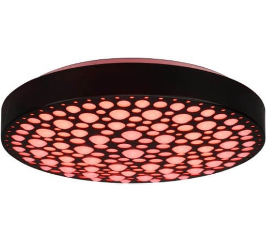 Reality - Plafonnier LED - Éclairage de plafond - 22 W - Couleur réglable - RGB - Télécommande - Intensité variable - Rond - Noir - Plastique