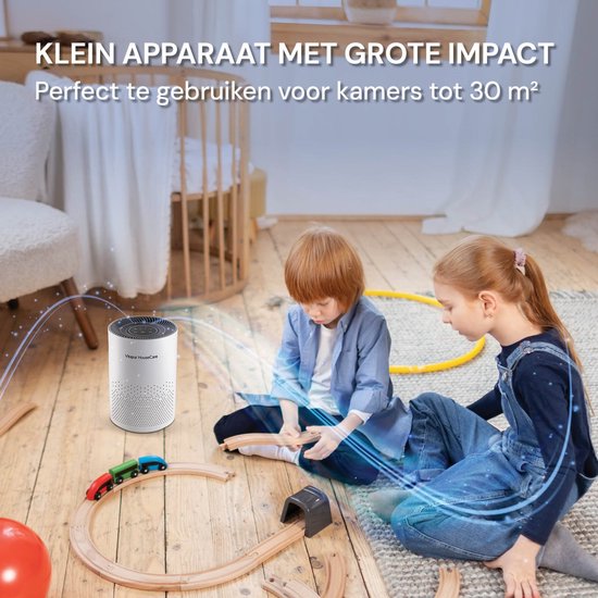 Purificateur d'air Vitapur - Purificateur d'air - Purificateur d'air avec filtre HEPA - Ioniseur à flux de 360 degrés - Extrêmement silencieux avec minuterie - Blanc
