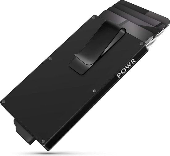 Portefeuille RFID Powr - Portefeuille intelligent - Portefeuille fin - Porte-cartes - Porte-cartes avec pince à billets - Antivol - Bloqueur NFC - Titane