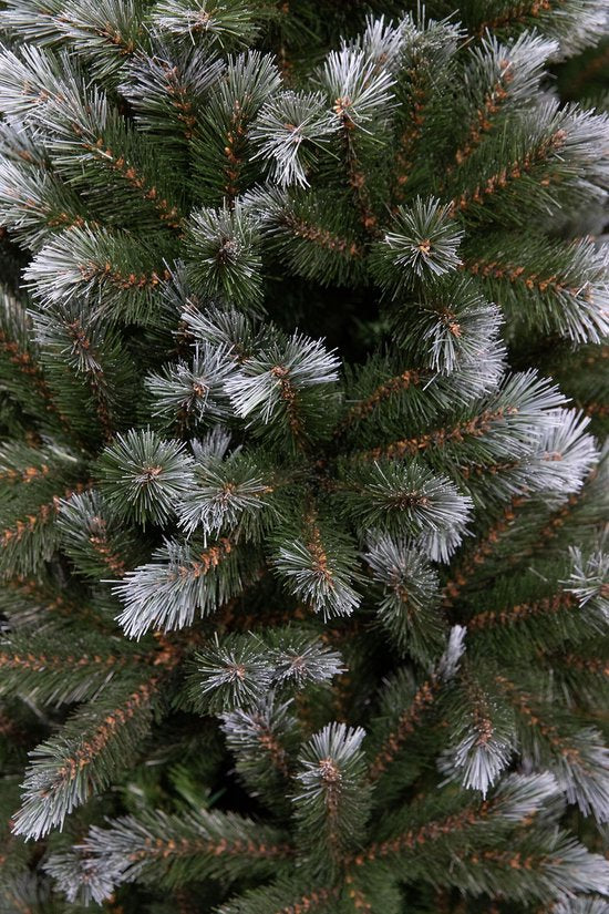 Sapin de Noël Triumph Tree Pittsburgh - Branches recouvertes de givre blanc et au volume généreux - Décoration de Noël d'intérieur - Sapin artificiel avec 940 branches et une structure robuste - 230 x 122 cm - Vert