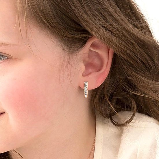 Yolora Boucles d'oreilles enfants avec cristaux Kalpa Camaka - couleur Ros� - plaqué or 18K Ros�