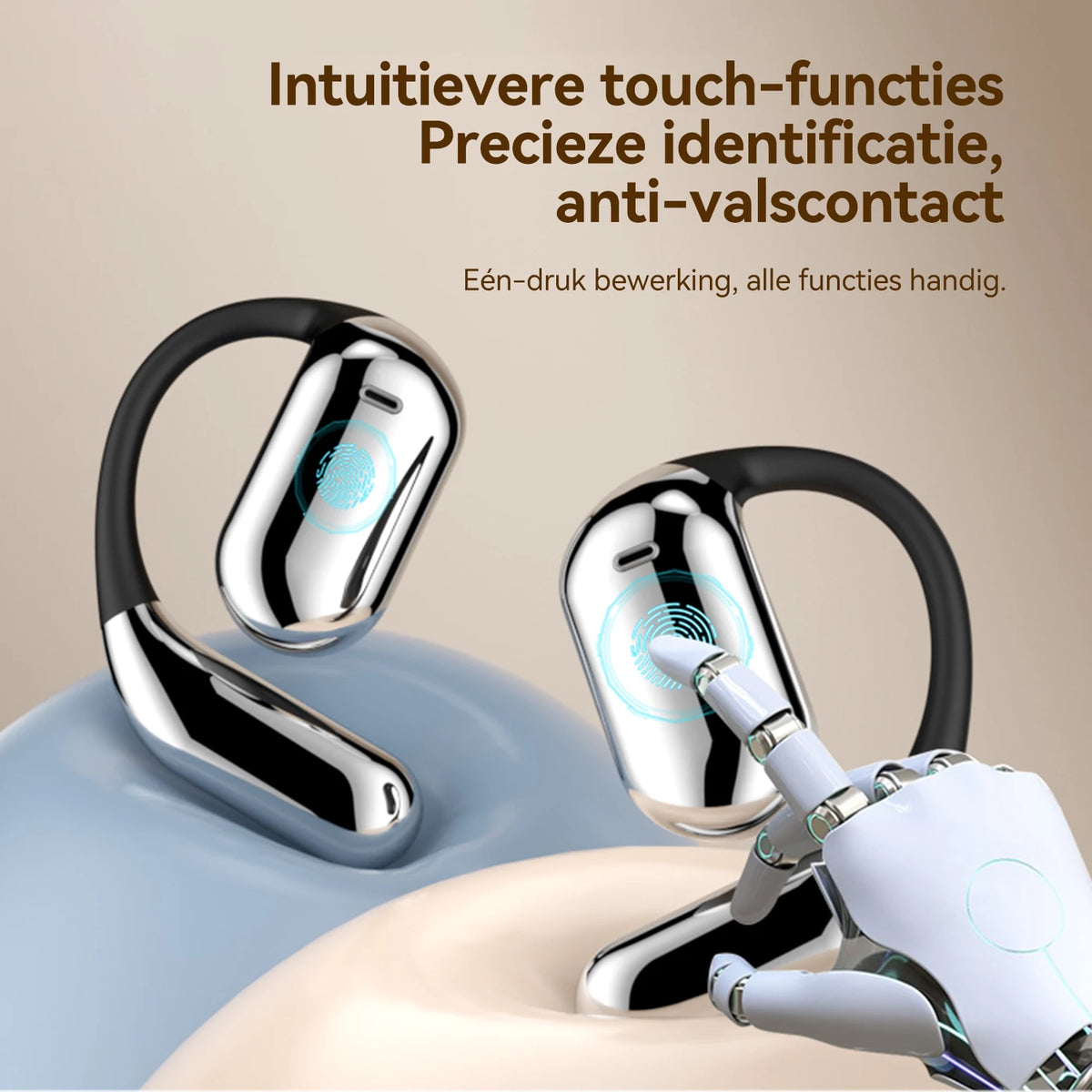 Écouteurs de traduction FITTEK YYK Q16 Pro AI - Gris argenté - Bluetooth 5.4, ANC, autonomie de 40 h