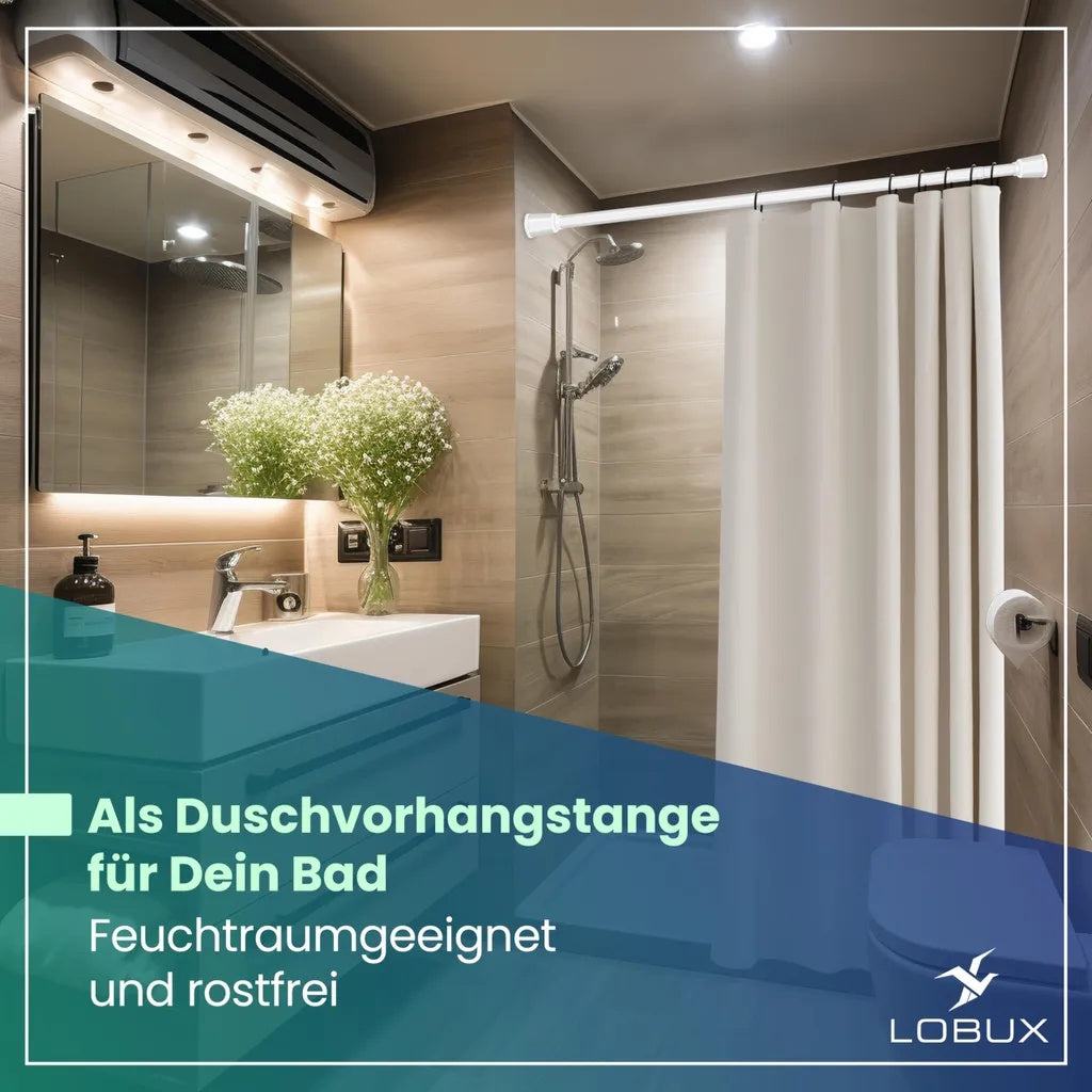 Perche télescopique LOBUX sans perçage - 210-300 cm - Ø 32 mm - Blanc
