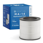 Filtre de rechange Medify Air MA-14 - HEPA H13 et charbon actif - 1 pièce - 17,5 × 17,5 × 16,5 cm