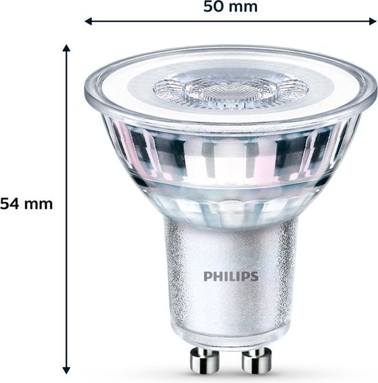 Spot LED Philips - 35 W - GU10 - Lumière blanc chaud - 3 pièces