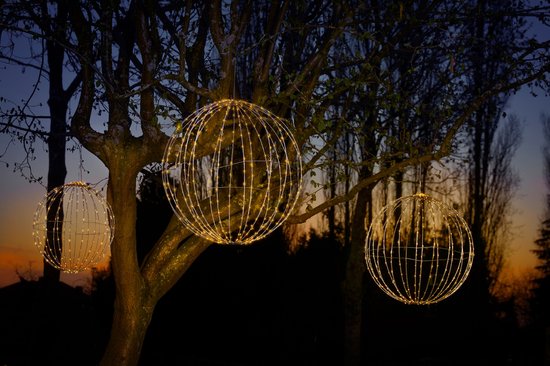 Luca Lighting Christmas Light Ball with Classic White LED Lights - Ø50 cm - Silver