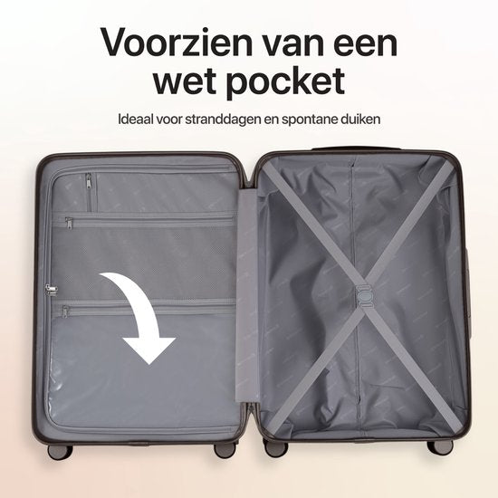 SKYCASES Classic Heritage - Grande valise de voyage - TSA Lock - 76x52x30 cm - 100L - XL Rolling Suitcase - 360° noiseless wheels - Lightweight - Trolley - Brown
