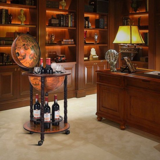 Costway - Porte-bouteilles - Globe bar - Porte-bouteilles - Globe bar - ⌀ 47 cm - Marron
