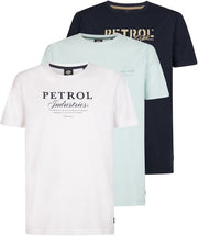 Petrol Industries - Lot de 3 t-shirts imprimés Carrera pour homme - Multicolore - Taille XL
