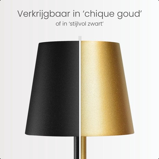 Goliving Lampe à poser Rechargeable - Sans fil et dimmable - Lampe tactile moderne - Lampe de nuit pour chambre à coucher - 38 cm - Or