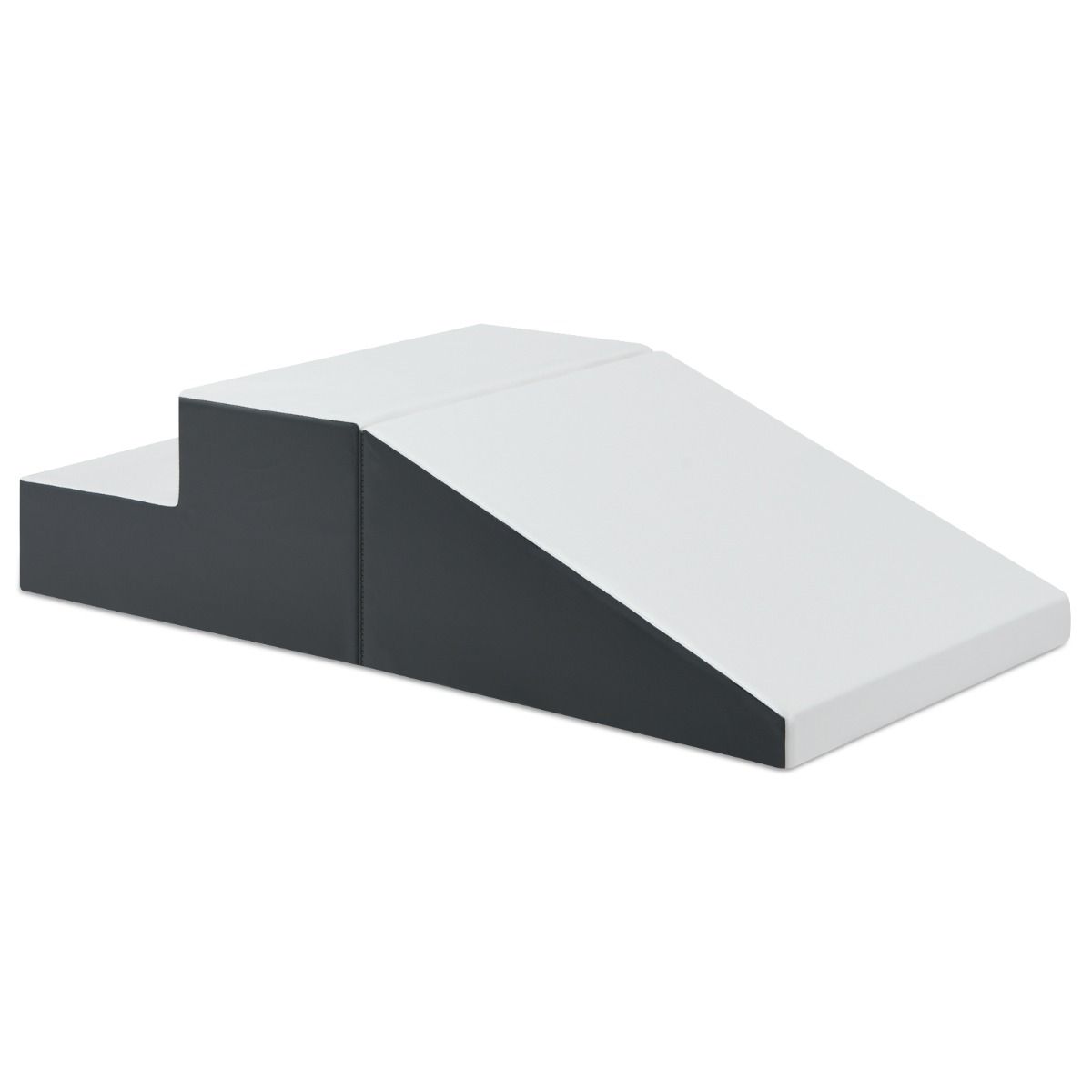 Ensemble d'escalade en mousse Coast pour tout-petits - 2 pièces - Escalier et rampe souples - Blanc et gris
