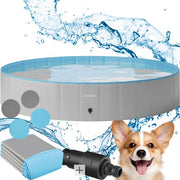 tectake® Dog Pool - Piscine pour chiens - Piscine à balles - Pliable - ⌀160 cm - Très robuste - Facile à remplir et à vider