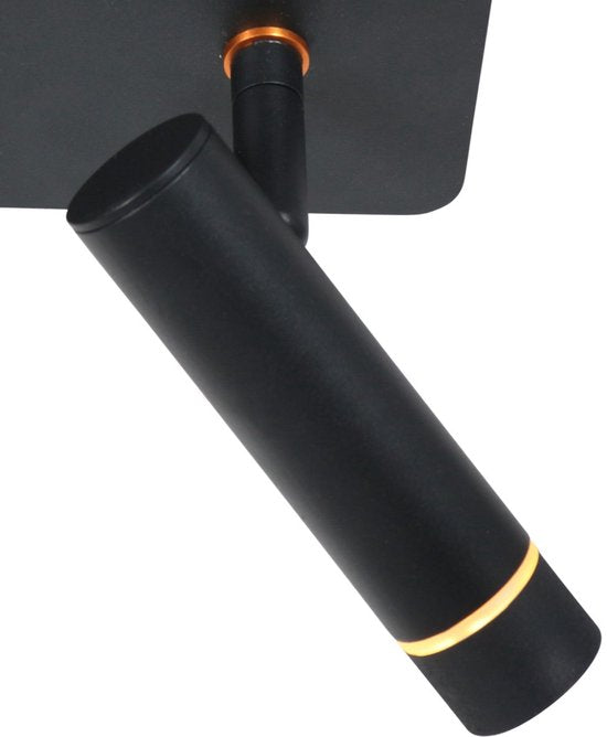 Applique murale Steinhauer Volari 4713ZW noire à 2 lumières, en plastique et métal, orientable et inclinable, éclairage d'intérieur moderne avec modules LED à intensité variable