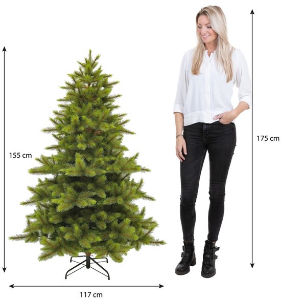 Triumph Tree Wyoming Spar - Sapin de Noël avec 460 brindilles de pin et structure à emboîter - Décoration de Noël d'intérieur au rendu naturel - Sapin artificiel avec des aiguilles en PVC rigide - H 155 x Ø 117 cm - Vert