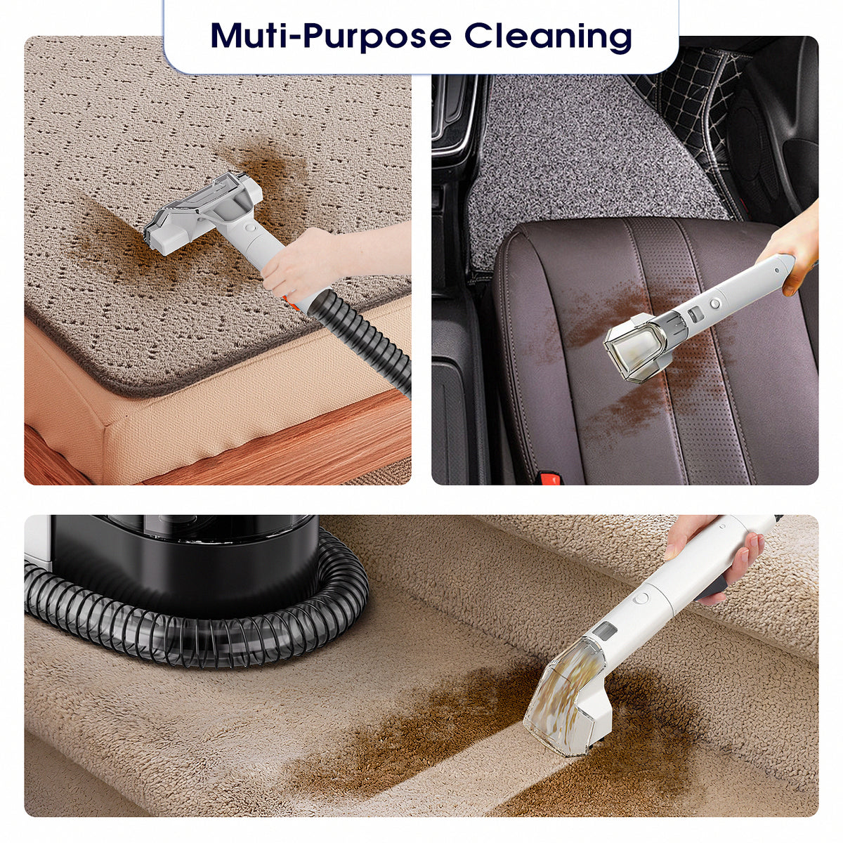 Aspirateur à main Omeser W07 pour moquette, 600 W, 15 kPa, avec fil, nettoyage humide pour canapés, animaux de compagnie et voiture